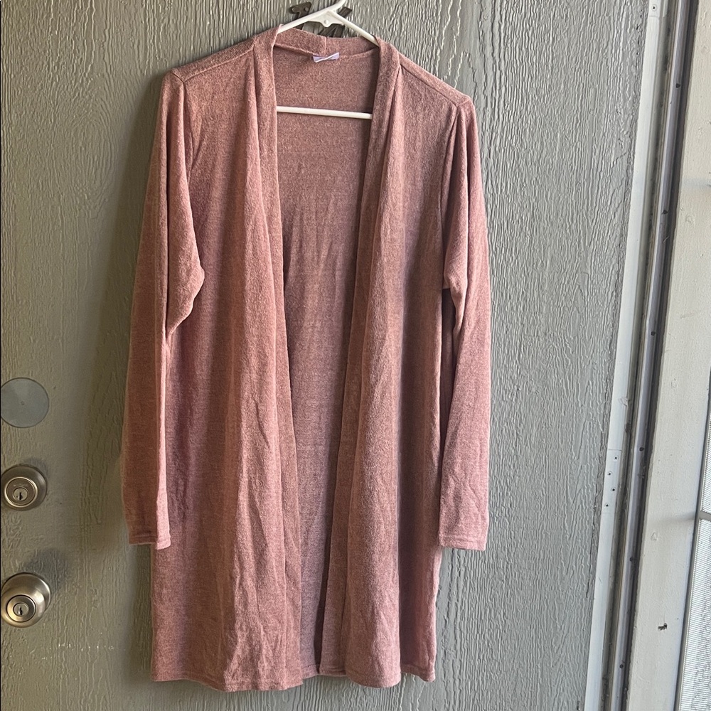 Elegant Mauve Open Front Cardigan